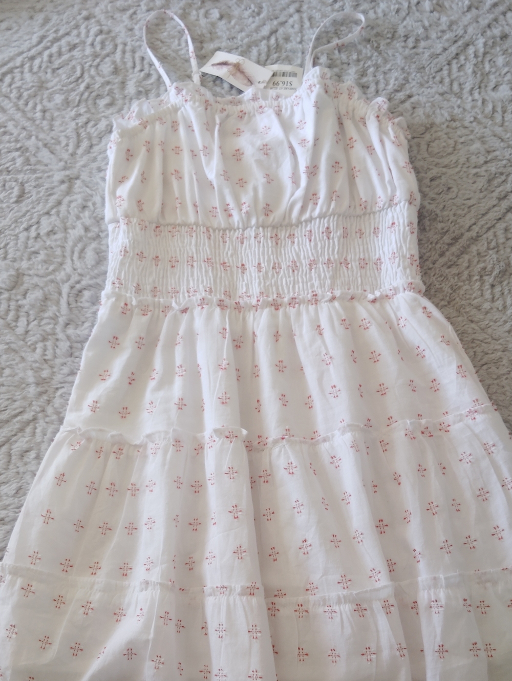 White With Red Sun Dress
